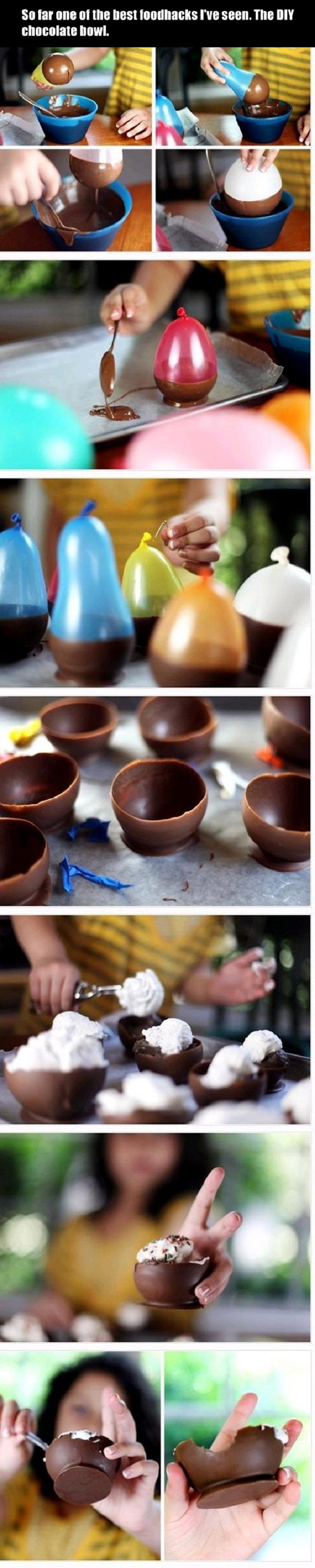 Use A Balloon To Shape A Chocolate Bowl
