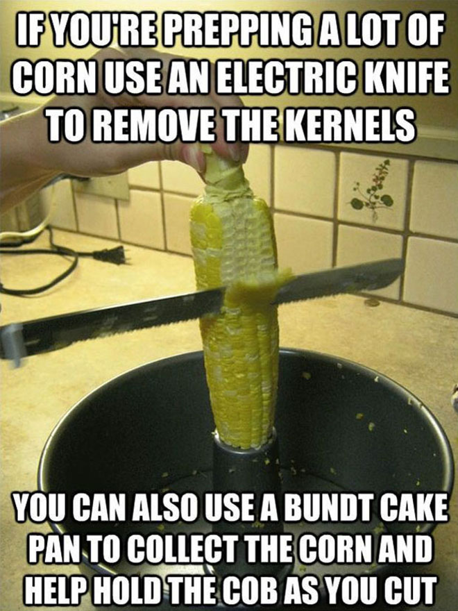 Use An Electric Knife To Remove The Kernels