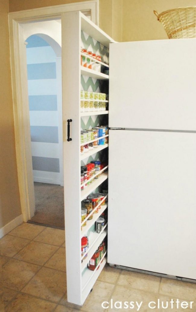 Add Extra Storage Space With A Sliding Wall.