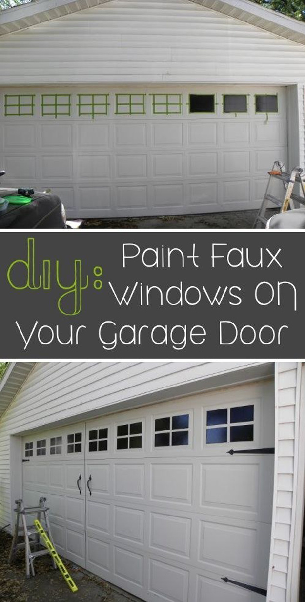 A Simple Update By Painting Faux Windows On The Garage Door.