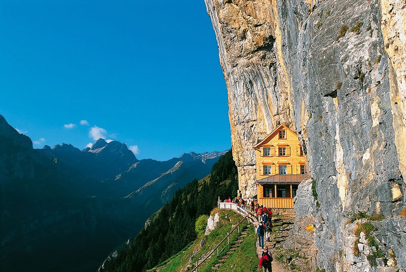 Surrounded By Mountains, Berggasthaus Aescher – Wasserauen, Switzerland