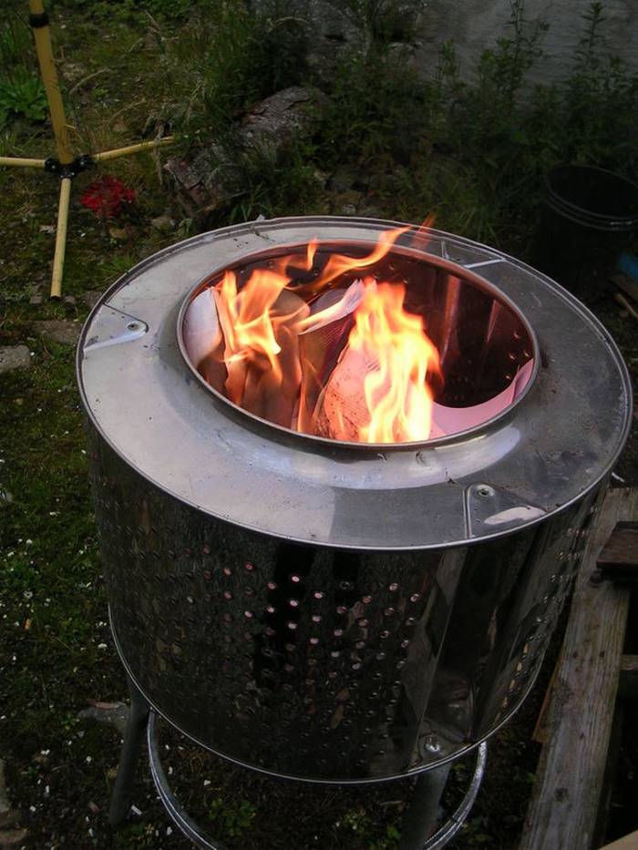 Washing Machine Turned Into A Lovely Fire Pit!