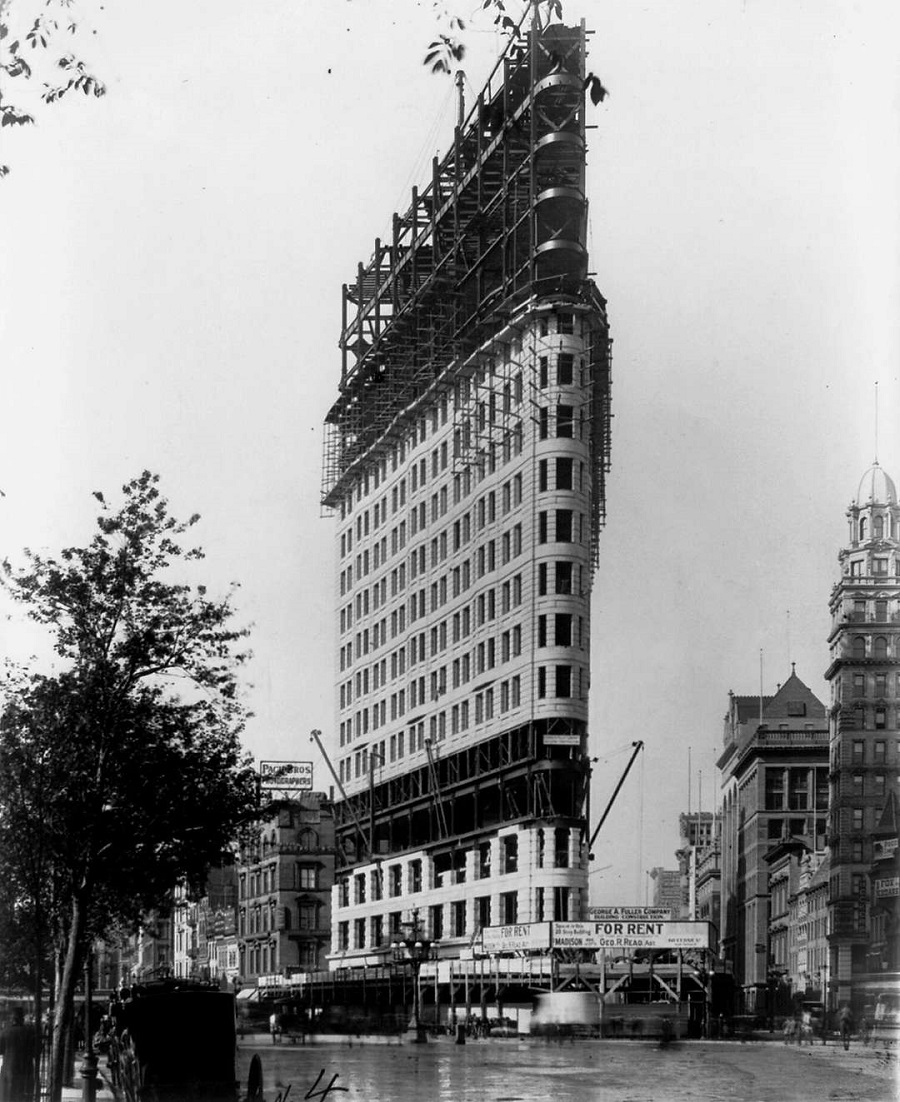 New York City's Flatiron Building, pictured here in 1902.