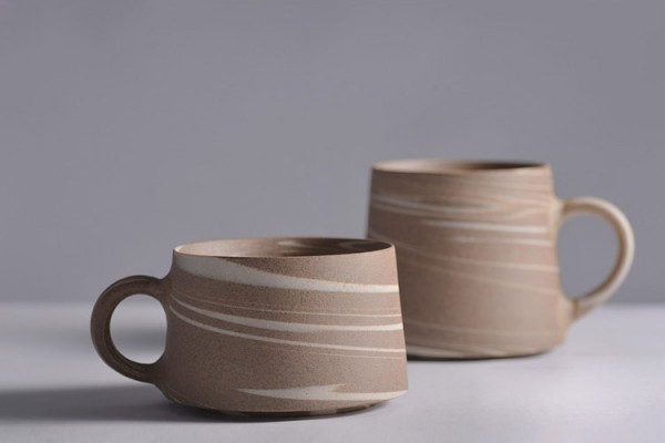 Marbled ceramic is quite sophisticated in this vintage handmade mug, perfect for sharing a cuppa with your Gram.