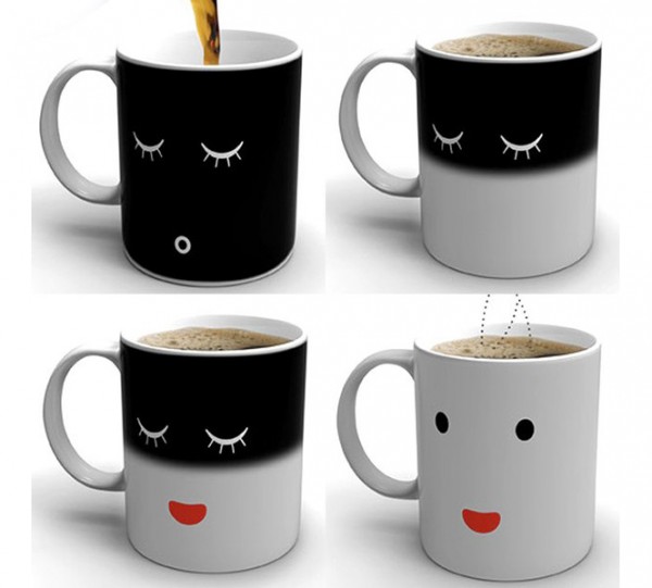 Many of us are not ourselves before coffee. Wake up alongside your coffee mug with this fun color-changing design.