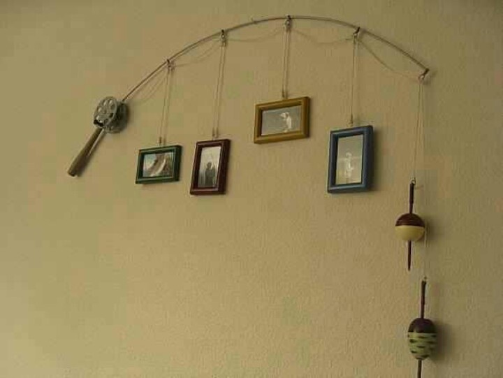Fishing Pole Picture Frame Metal