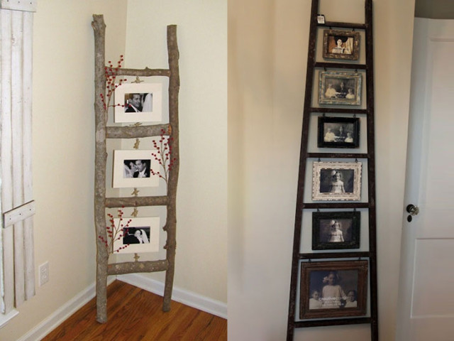 Decorative Ladder - Reclaimed Old Wooden Ladder