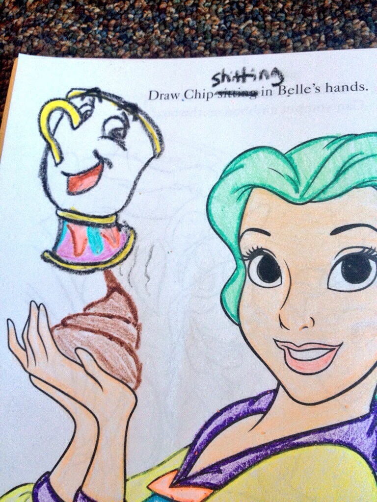 Draw Chi Shitting In Belle's Hands.