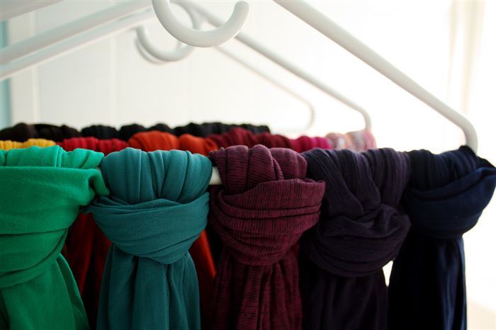 Tie all your scarves around a hanger