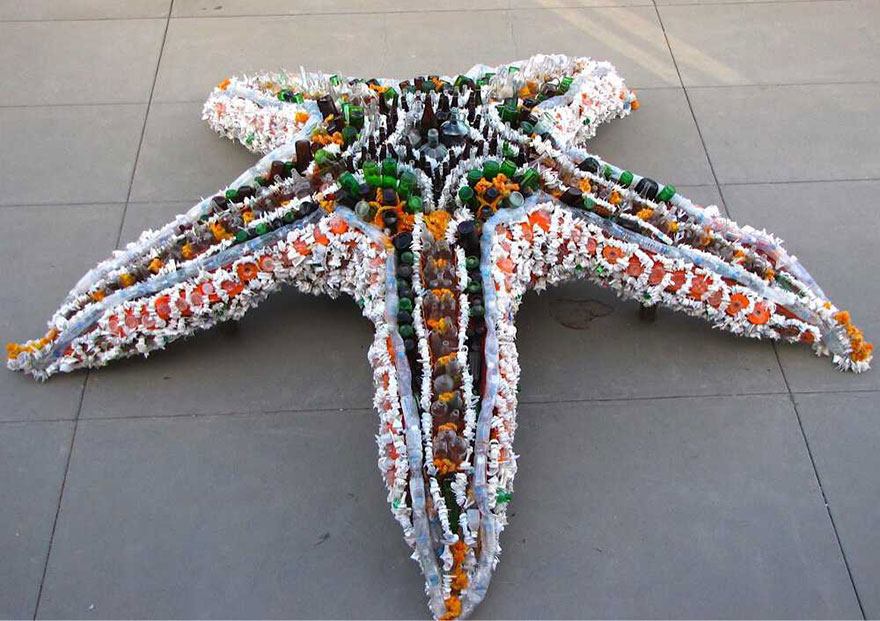 Giant Sculpture Made Entirely Of Beach Waste To Make You Reconsider Plastic Use