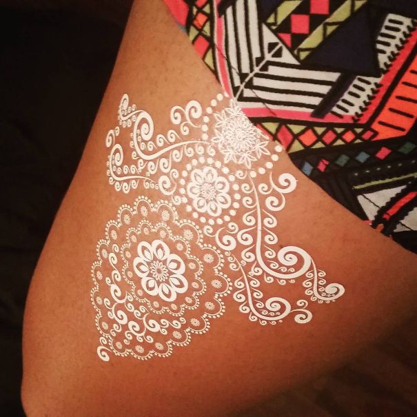 30 Stunning White Henna-Inspired Tattoos That Look Like ...
