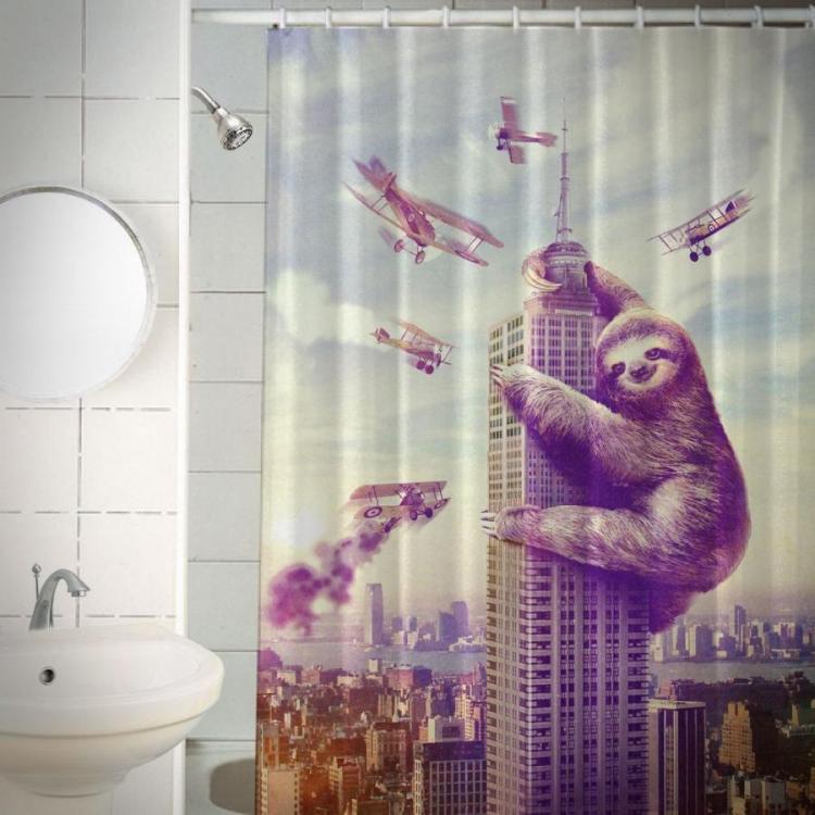 The Slothzilla Shower Curtain