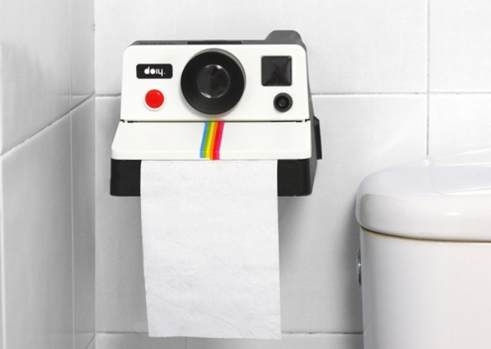 The Polaroid Camera Toilet Paper Holder