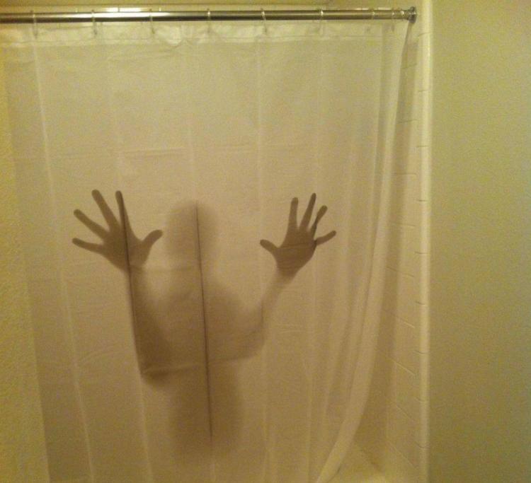 This Creepy Shadowy Figure Shower Curtain
