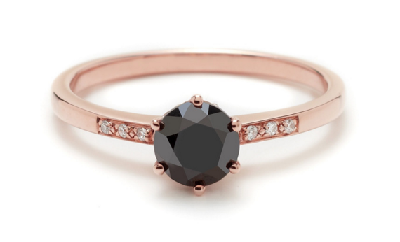 This small black diamond and rose gold ring: