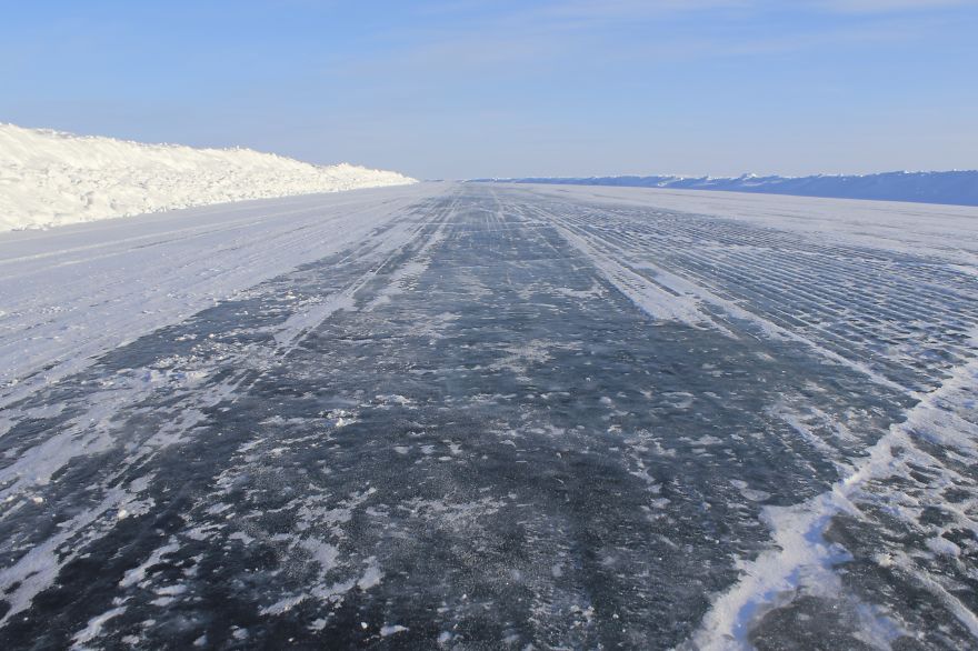 Ice Road Between Inuvik And Tuktoyaktuk, North West Territories, Canada