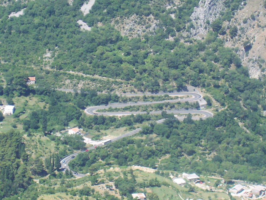 Road Above Kotor, Montenegro, Shaped Like The Letter M In Honour To Montenegrin Queen Milena