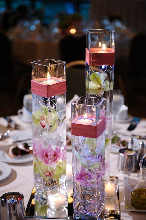 Floating Candle Centerpiece With Flower