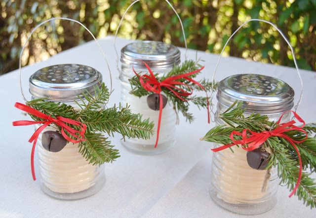 Festive Little Luminaries Using Cheese Shaker Containers