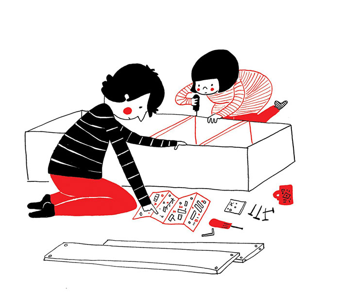 Building IKEA furniture is like playing with LEGO when it's just the two of you.