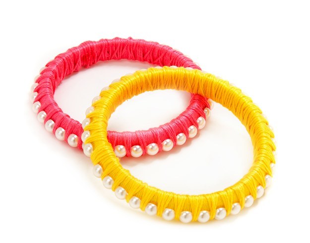 Thread and Pearl Bangles