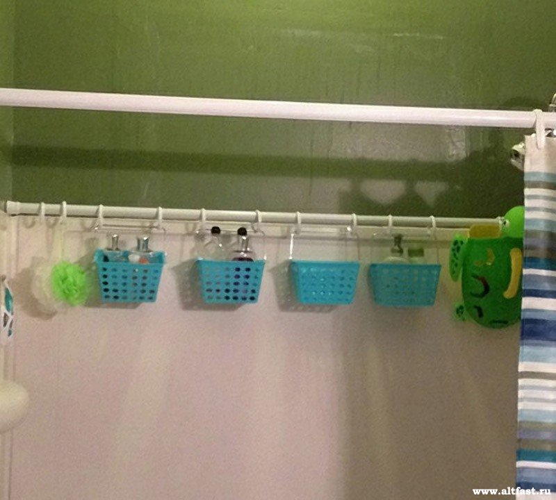 Add An Extra Shower Rod In The Back To Hang Poufs, Kids' Toys, Etc.