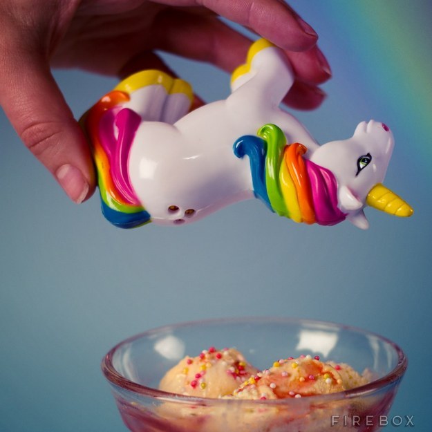 A unicorn who dispenses sprinkles.