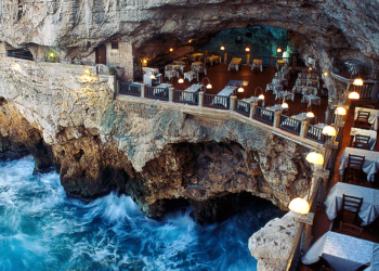 Italian-Cave-Restaurant-Grotta-Palazzese-In-The-Town-Of-Polignano-Mare