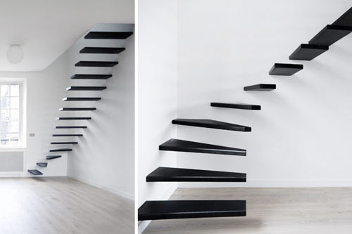 Steel Floating Stairs In Flat #1 By Ecole