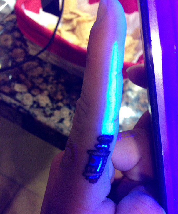 A glowing light saber.