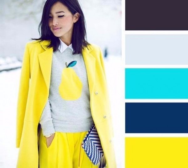 Bright yellow and grey