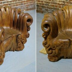 Incredible Chair Carved From Single Oak Stump