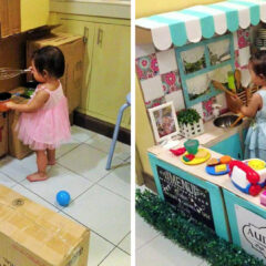 How To Create A Mini Cardboard Kitchen For Your Toddler