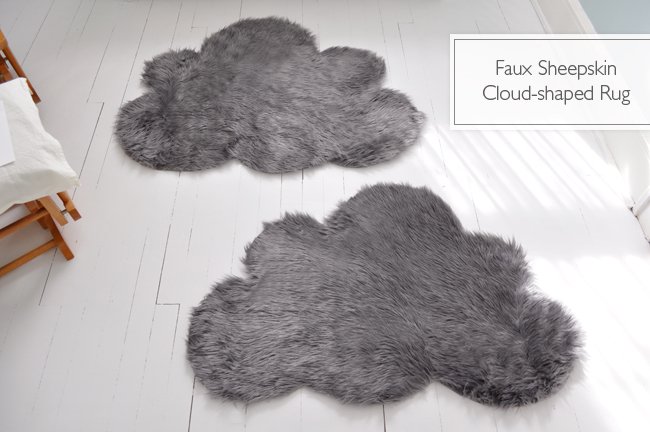 Cut a rug in the shape of a cloud.