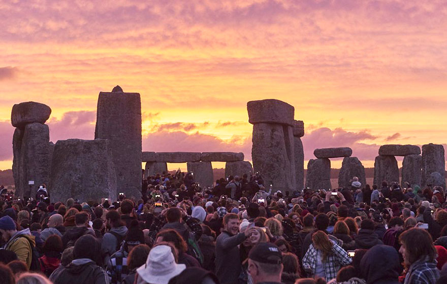 Watching The Stonehenge During Sunset, United Kingdom