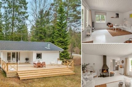 A Small White House In The Woods of Sweden