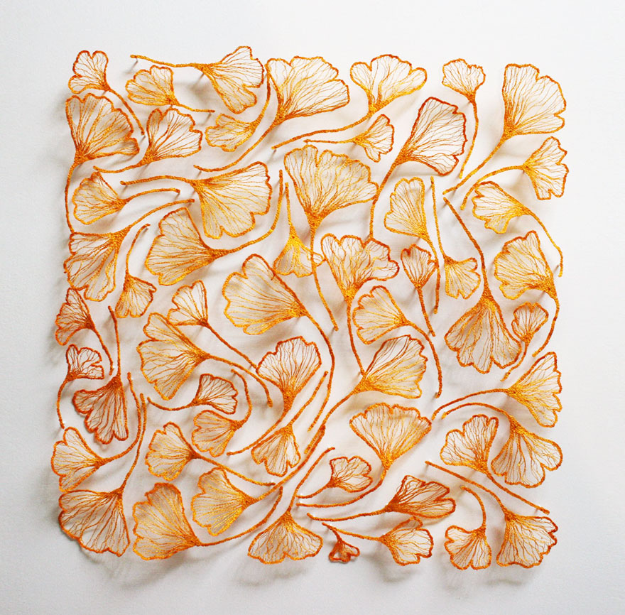Artist Meredith Woolnough Uses Home Sewing Machine To Capture Nature’s Most Delicate Forms With Embroidery