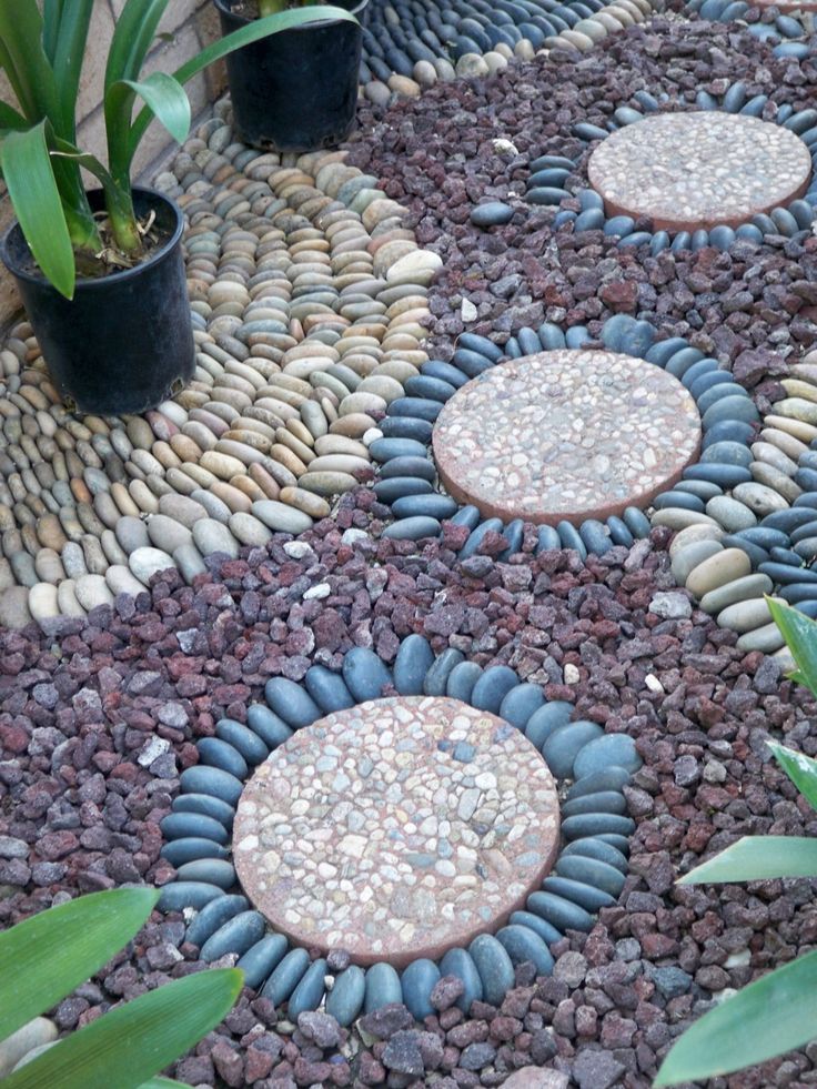 Carefully Laid Pebble Mosaic Art