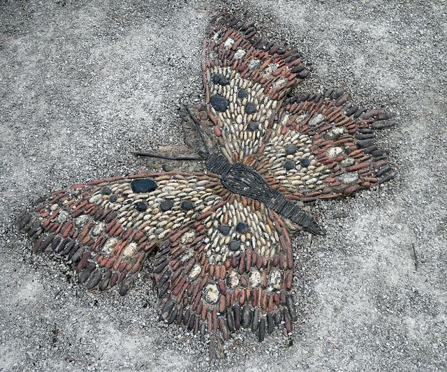 Smart-Looking Butterfly Project Designed Using Pebble Mosaic