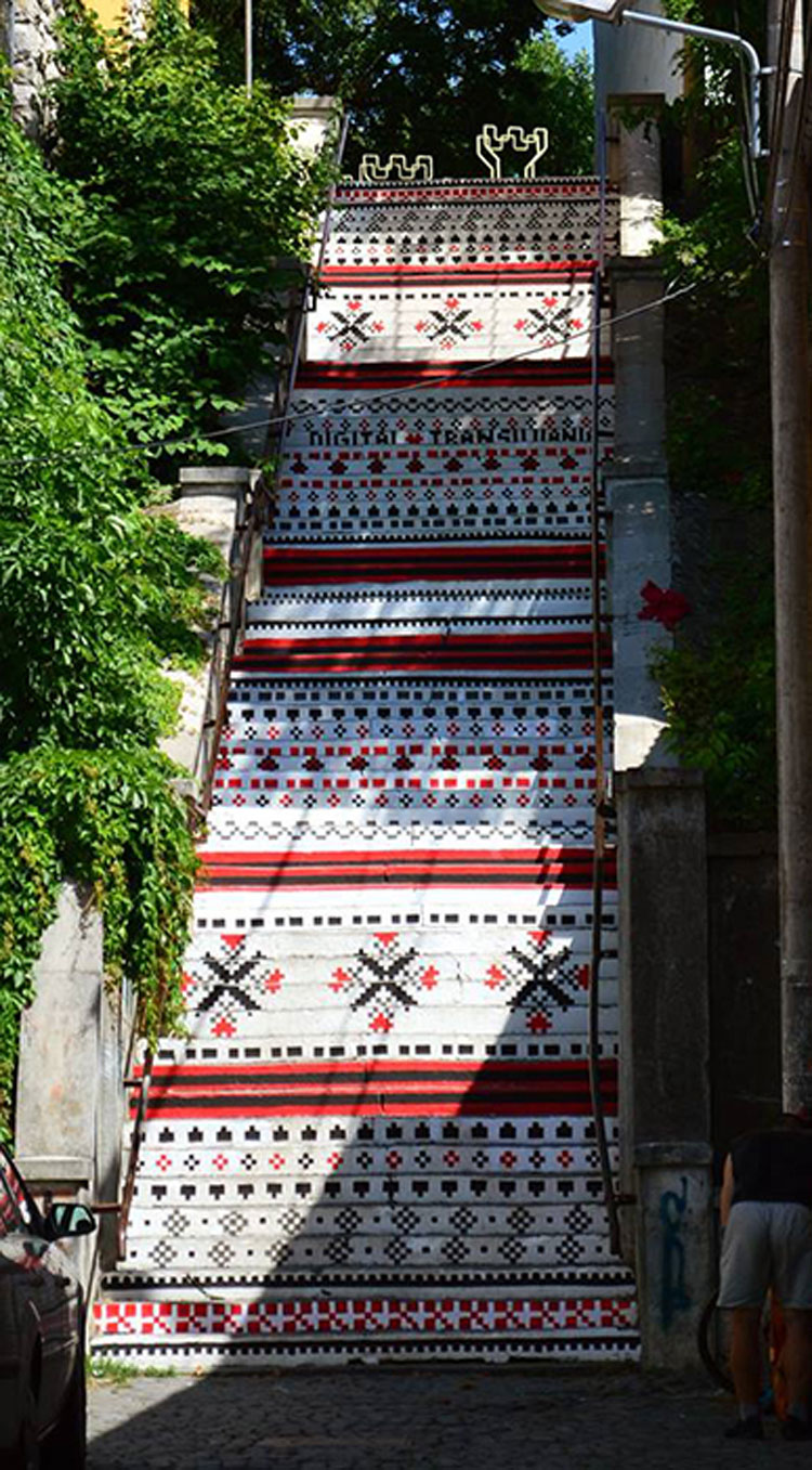 An exciting and detailed staircase in Tirgu Mures, Romania.