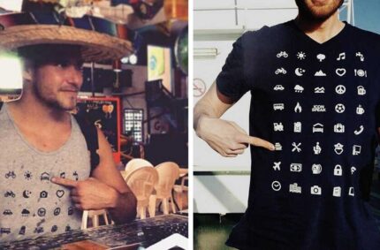 Traveller T-Shirt With 40 Icons Lets You Communicate In Any Country Even If You Don’t Speak Its Language