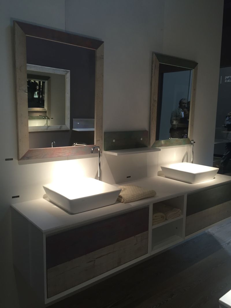 Reclaimed Wood Bathroom Vanity Front With Storage