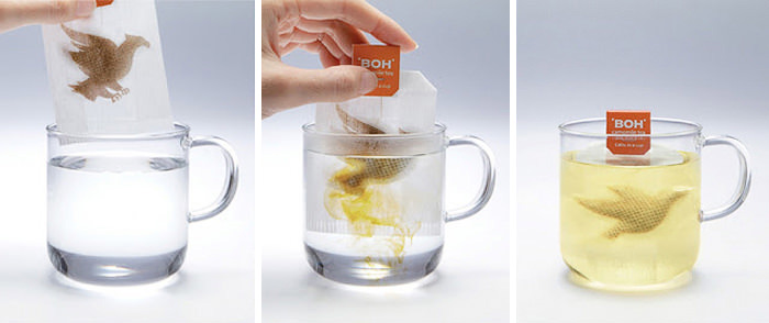 Hot Water Turns Stressful Symbols On Tea Bags Into Calm Ones