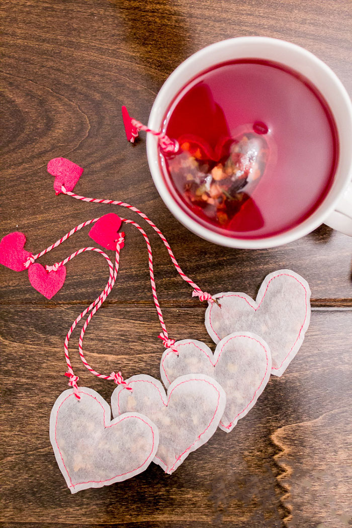DIY Heart-Shaped Tea Bags For Valentine’s Day