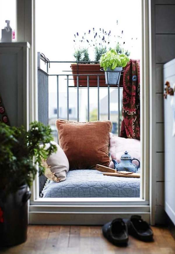 A Small Cozy Reading Nook Can Be Realized With Colorful Pillows Laid On The Floor.