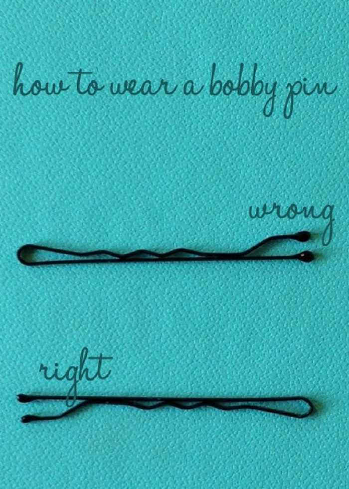 Your bobby pin's wavy side should be on the bottom.
