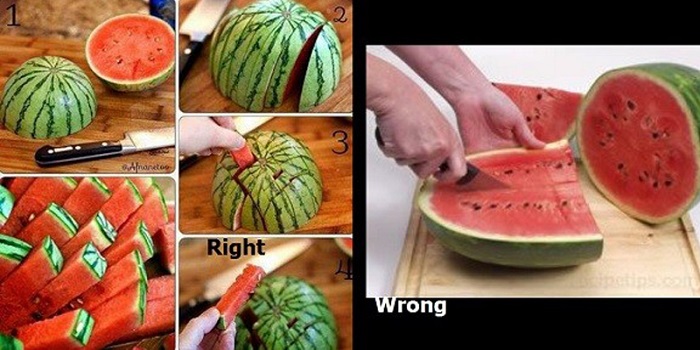 Cut watermelons crosswise instead of slicing them.
