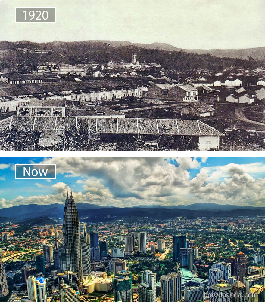 Kuala Lumpur, Malaysia - 1920 And Now