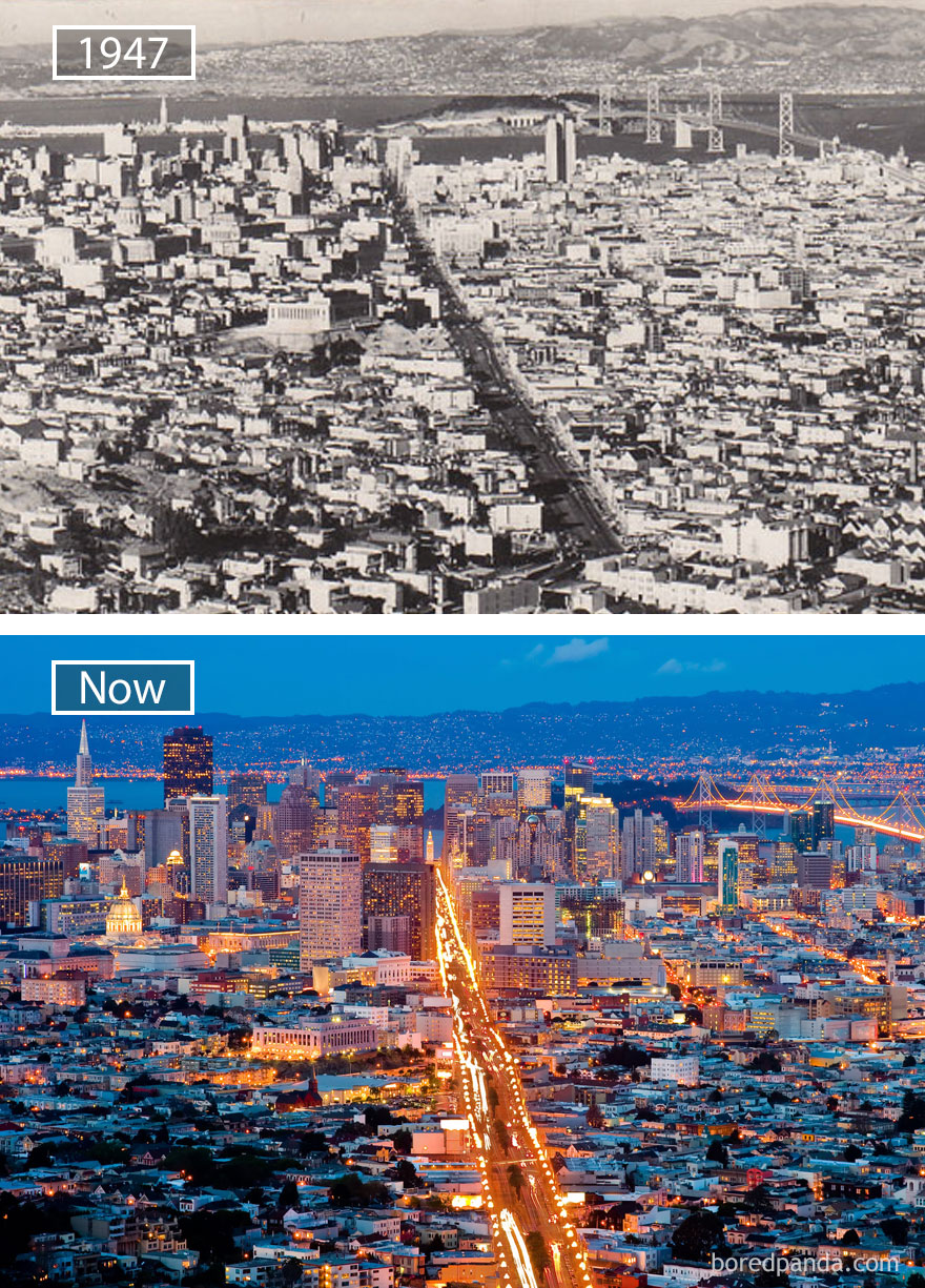 San Francisco, Usa - 1947 And Now