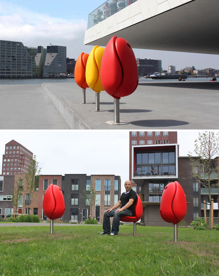 Seats In The Shape Of A Tulip By Tulip Design